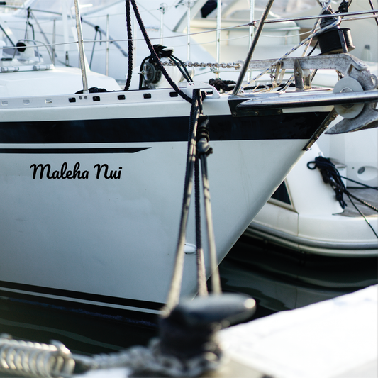 Textdekal för båt eller bil