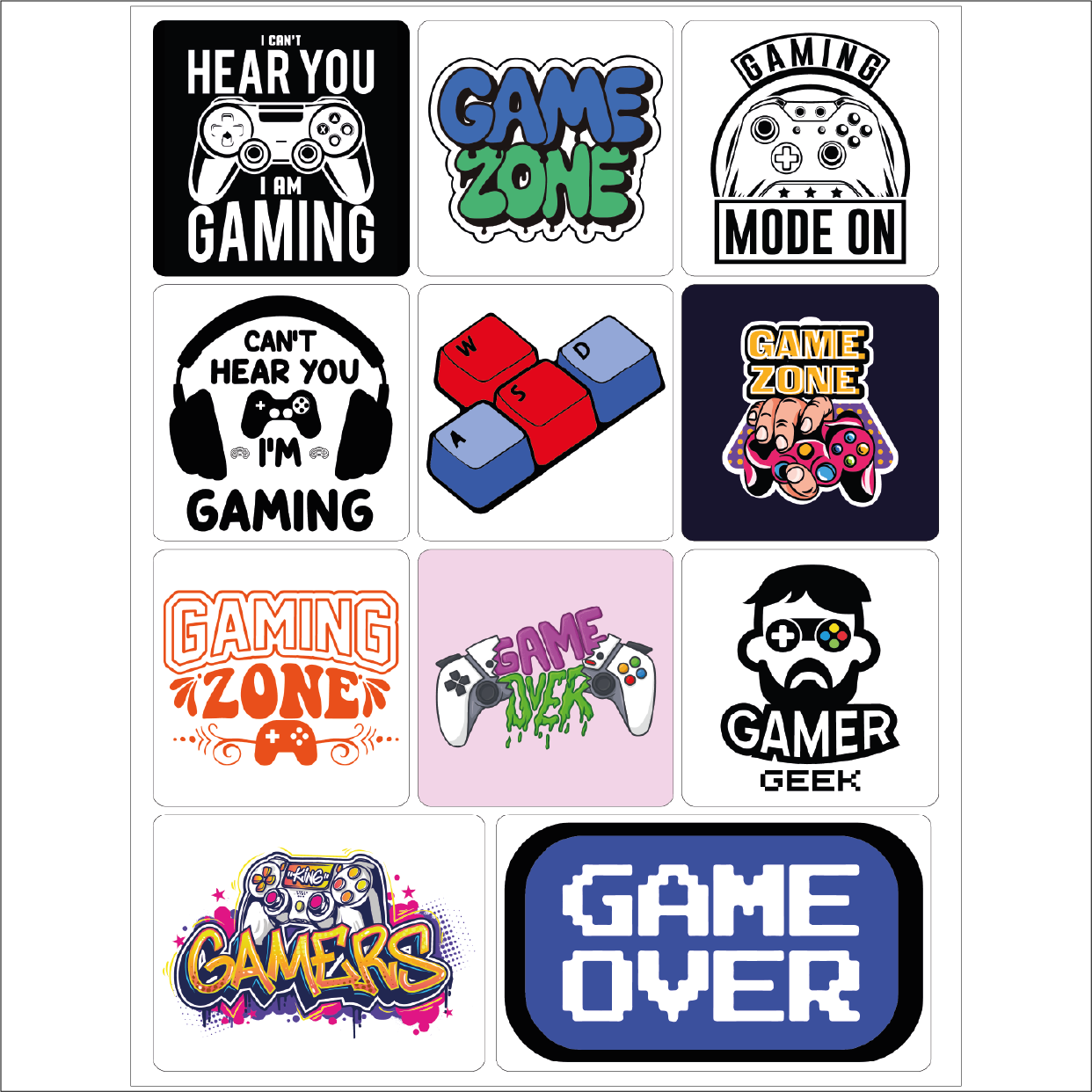 Ark med blandade stickers