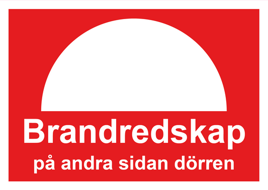 Brandredskap på andra sidan dörren