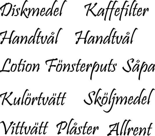 Textdekaler hushåll